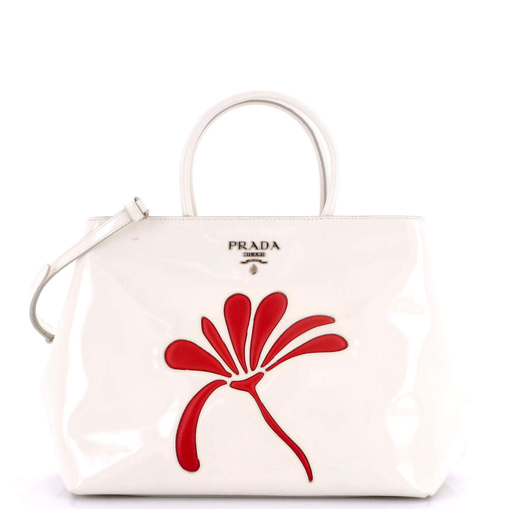 Prada Flowers Convertible Open Tote #261914P75B - Picture 1 of 8